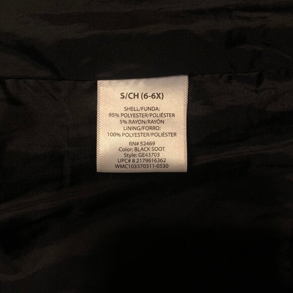 Darling black dress coat, George, size 6/6X - Picture 7 of 7